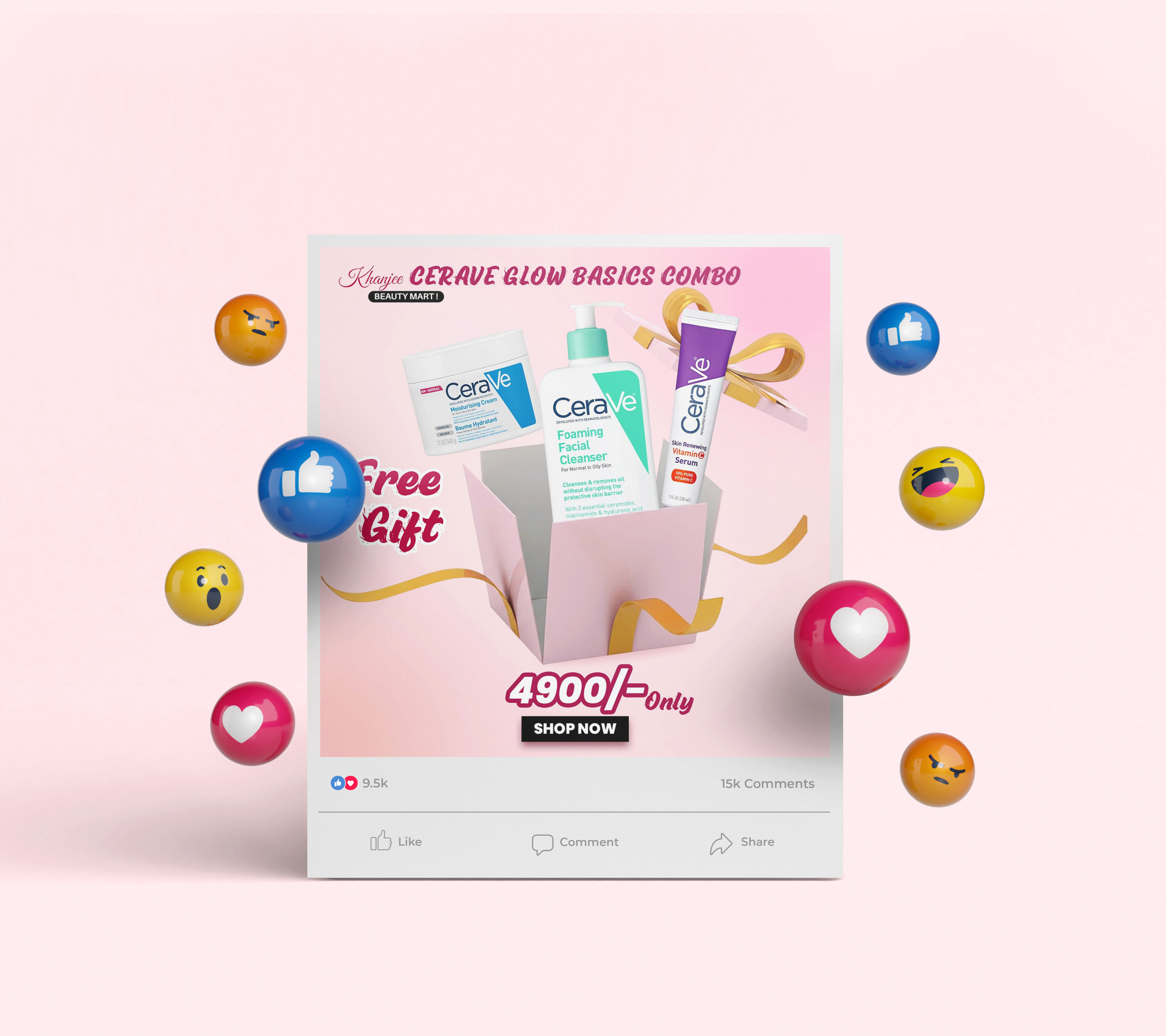 CERAVE GLOW BASIC COMBO 3 PICE PECK